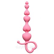 Розовая анальная цепочка Begginers Beads - 18 см. фото