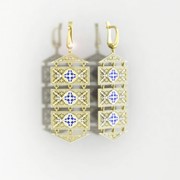 Серьги ERG010075 Сыр?а (Алтын 585) фото