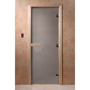 Дверь "Банное утро" (сатин) 1900*700, 8мм, 3 петли, коробка осина