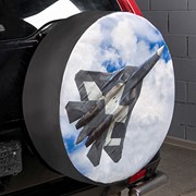 Чехол запасного колеса Истребитель R16, 17 диаметр 77см SKYWAY экокожа/полиэстер фото