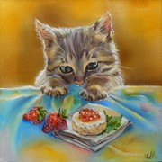 Набор для рукоделия любопытный котенок (по мотивам рисунка А.Логиновой) фотография