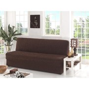 Чехол для трёхместного дивана Karna, без подлокотников, без юбки, цвет коричневый фото