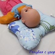 Подушка ортопедическая для младенцев Бабочка "Голубая с узором"