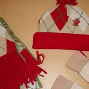 Зимний набор - перчатки, шарфик, головной убор для девочек