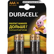 DURACELL Батарейки алкалиновые Basic AAA 1.5V LR03, 4 шт/уп фото