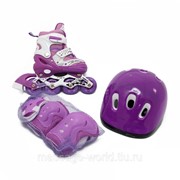 Набор роликовых коньков шлема и защиты Maraton Happy Combo 28-33 Фиолетовый (2833F)