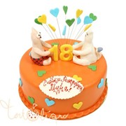 Детский торт день рождения с сердечками №456 фотография