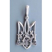 Серебряный кулон Герб Украины "Тризуб-меч".
