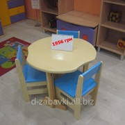 Нежный комплект для детской комнаты: столик плюс стульчики фото