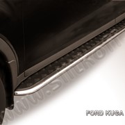 Пороги d42 с листом (чёрный квинтет) из нержавеющей стали Ford Kuga (2008) FKG014 фото