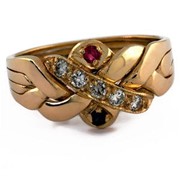 Женское золотое кольцо головоломка от WickerRing фото