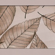Триплекс с декором - Листья коричневые