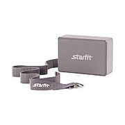Комплект StarFit блок+ремень для йоги FA-104 (Серый, 8967) фотография