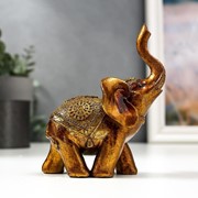 Сувенир полистоун “Слон в золотой попоне с узорами“ лак 13х11х6,8 см фото