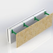 Блок комбинированной опалубки - Комблок. Разборной, 300 мм высотой, регулируемая толщина заливки бетоном от 100 до 450 мм. фотография