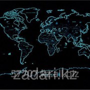 Скретч карта Мира светящаяся в темноте, Scratch World Map