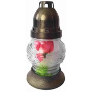 Лампадка стеклянная "Тюльпан (маленький) с цветком"