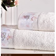 Подарочный набор полотенец для ванной 3 предмета + спрей Tivolyo Home VENICE хлопковая махра кремовый фото