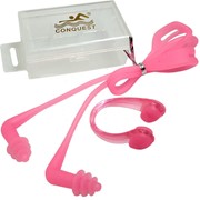 Комплект для плавания беруши и зажим для носа Sportex C33555-2 розовые фотография