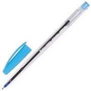 Ручка шариковая синяя масляная BRAUBERG “Ice“, корпус прозр, узел 0,6 мм, лин 0,3мм 1/50/1200 фото
