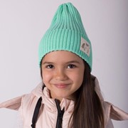 Комплект (шапка,снуд) для девочки, цвет мята, размер 52-56 фотография