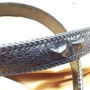 Ремень настоящий из крокодиловой кожи с потайной молнией фото