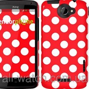 Чехол на HTC One X Красный горошек “2909c-42“ фото