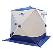 Палатка зимняя куб СЛЕДОПЫТ 1,8 х1,8 м, Oxford 210D PU 1000, 3-местная, цв. бело-синий фото