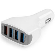 Автомобильный адаптер питания Cablexpert CAR18 Quick Charge 3.0 зарядка 3А 4 USB-порта, белый фото
