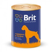 Консервы для собак BRIT говядина и печень, 850 г фотография