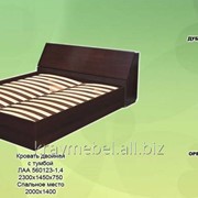 Кровать двойная Л123-1,4Т с тумбой в спинке (ЛДСП)