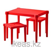 Детский стол и 2 стула, красный для дома,улицы красный УТТЕР фотография