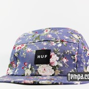 Пятипанельная кепка HUF сереневая с цветами США фото