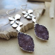 Серебряные сережки с друзами “Орхидея“ от WickerRing фото