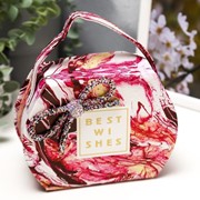 Шкатулка кожзам для украшений “Мрамор розовый“ сумочка 12х16х7 см фотография