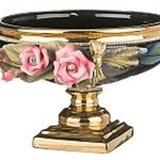 Чаша декоративная “розы“ черная высота=23 см.диаметр=33 см. STELLA (341-186) фотография