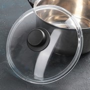 Крышка для сковороды и кастрюли стеклянная, d=24 см, с пластиковой ручкой