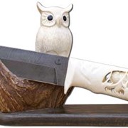 Нож из дамасской стали Орлан на подставке Сова