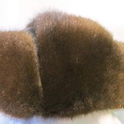 Ушанка ондатровая с кожаным верхом фотография