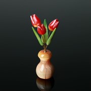 Ваза «Тюльпан», 3 цветка, малая, 11 см, селенит фото