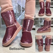 Женские стильные замшевые угги с дорогими пайетками, в расцветках, р-р 36-41 фотография