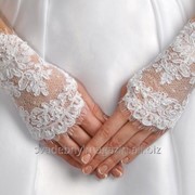 Перчатки свадебные №110, белый (короткие)
