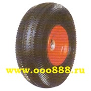 Пневматическое колесо с ниппелем для тележек и тачек PR-1803 10“ x 3.50-4 фотография