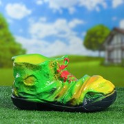 Садовая фигура "Ботинок", зелёная, 14 см