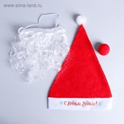 Карнавальный костюм взрослый «Новогодний Дед Мороз», 3 предмета: колпак, борода, нос фотография