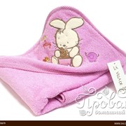 Детское полотенце-уголок La Villa TAVSAN DESEN хлопковая махра розовый 90х90 фото