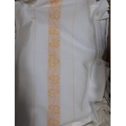 Кухонные полотенца из льняной ткани 60 см 5 шт белые с полосой фотография