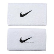 Hапульсники теннисные Nike Swoosh Wristbands Double Wide (2 шт.) White фотография