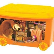 Ящик для игрушек на колесах Маша и медведь фото