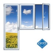 Балконный блок ПВХ Veka 2100х2100 мм 2-ЛГ-ППО 1 стеклопакет фото